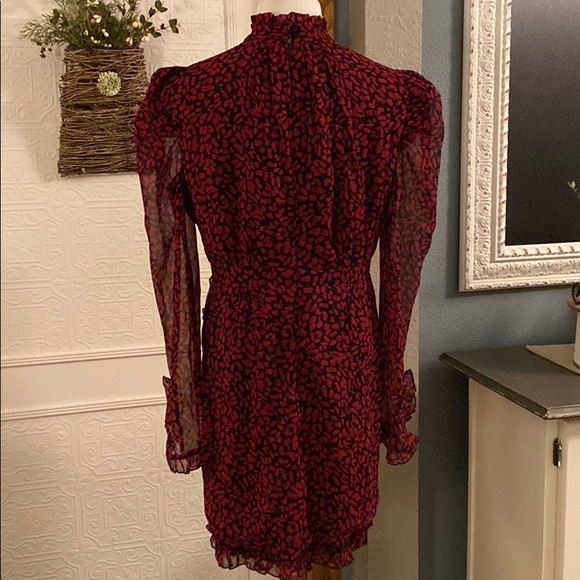 Topshop high neck mini dress in red animal print - Picture 6 of 12